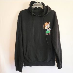 Rugrats Chuckie Finster and Tommy Pickles black hoodie womens size large